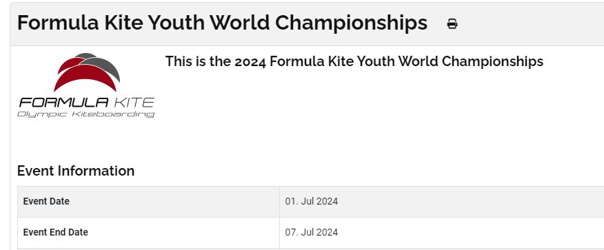 Formula Kite Youth World Championships 01.07.24 – 07.07.24